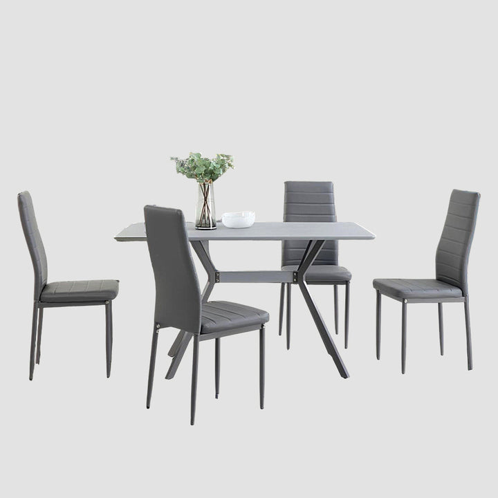 Halifax Scratch Resistant Dining Table In Grey & White Finish