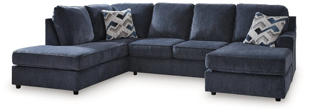Albar Place 2-Piece Fabric Sectional Sofa With Dual Chaise - Cobalt | Signature Design By Ashley