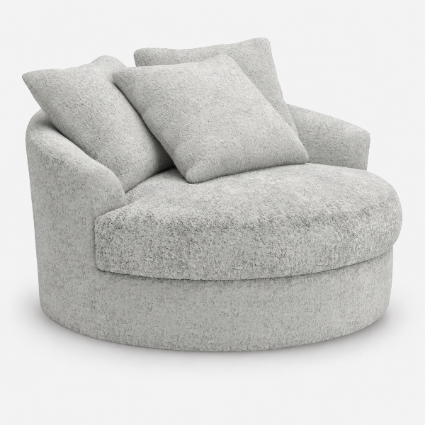 PC5910621 Cuddle Oversized Swivel Accent Chair In Fabric Upholstery - Arctic | Signature Design By Ashley