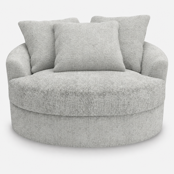 PC5910621 Cuddle Oversized Swivel Accent Chair In Fabric Upholstery - Arctic | Signature Design By Ashley