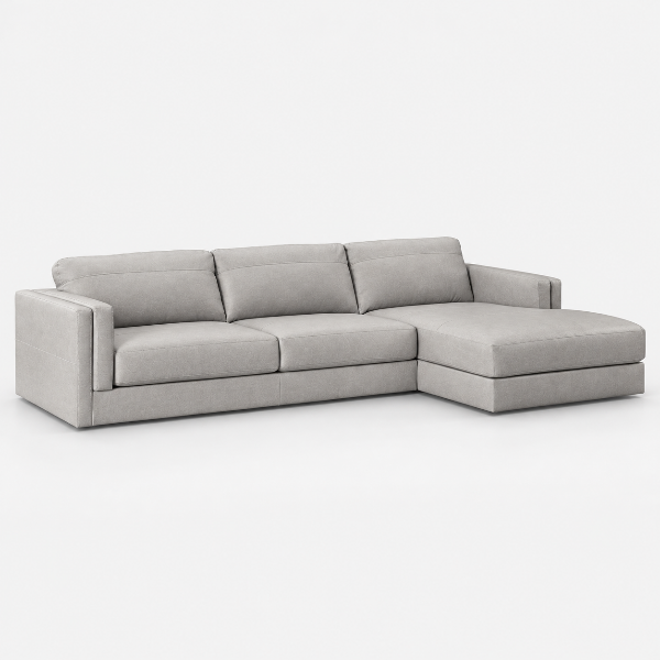 Amiata 2-Piece Leather Upholstered Sectional Sofa With Chaise - Glacier | Signature Design By Ashley