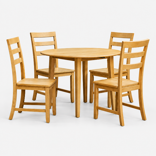 Jinx Wooden Dining Table Set For 4 With Extendable Table - Oak