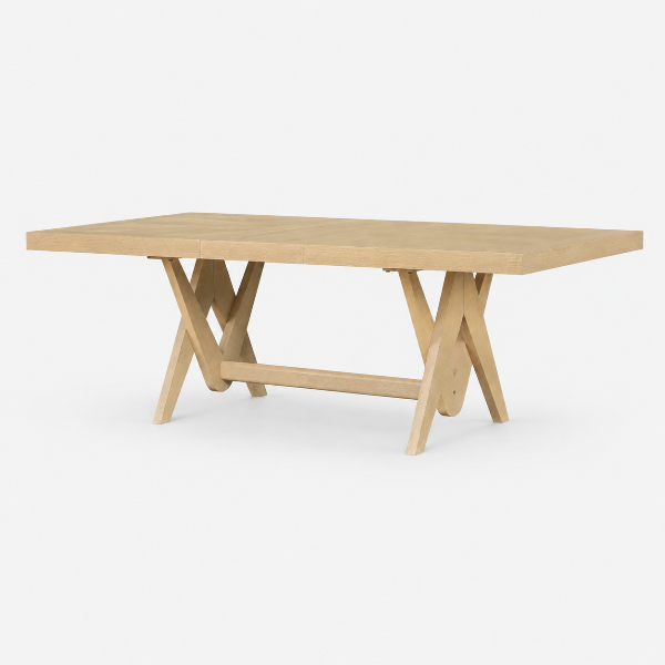 Zonik Solid Wooden Oak Dining Table With Extension Leaf