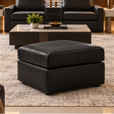 7430508 Modmax II Oversized Accent Ottoman In Leather Upholstery - Black | Signature Design By Ashley