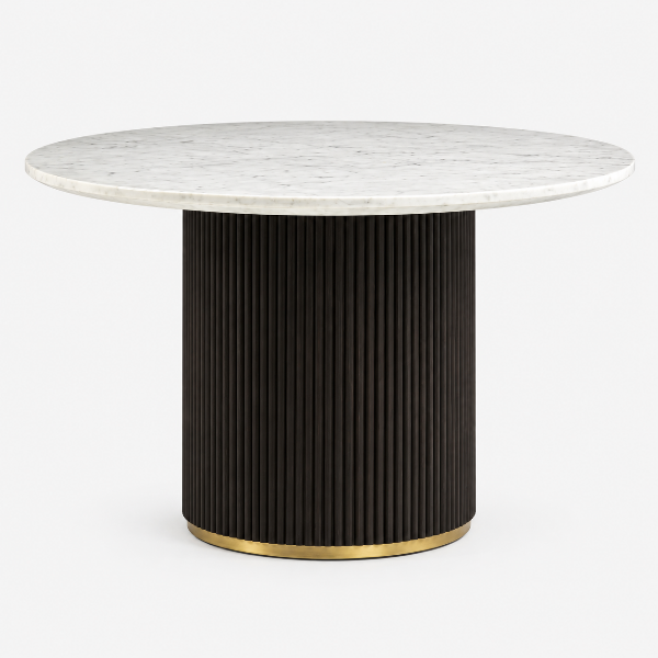Rein Wooden Dining Table With Marble Top - Espresso/White