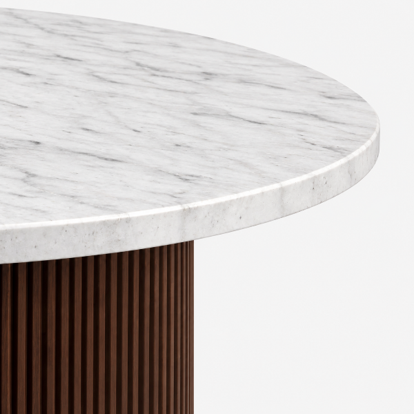 Rein Wooden Dining Table With Marble Top - Espresso/White