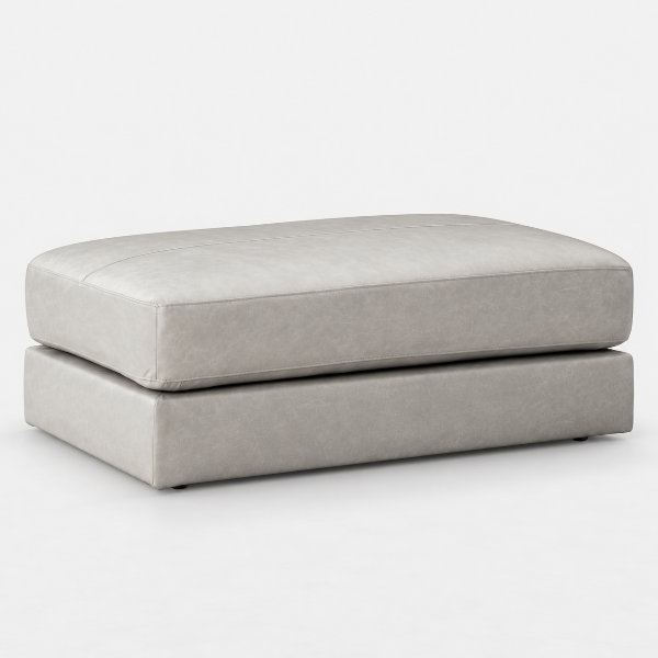 5740408 Amiata Oversized Accent Ottoman In Leather Upholstery - Glacier | Signature Design By Ashley