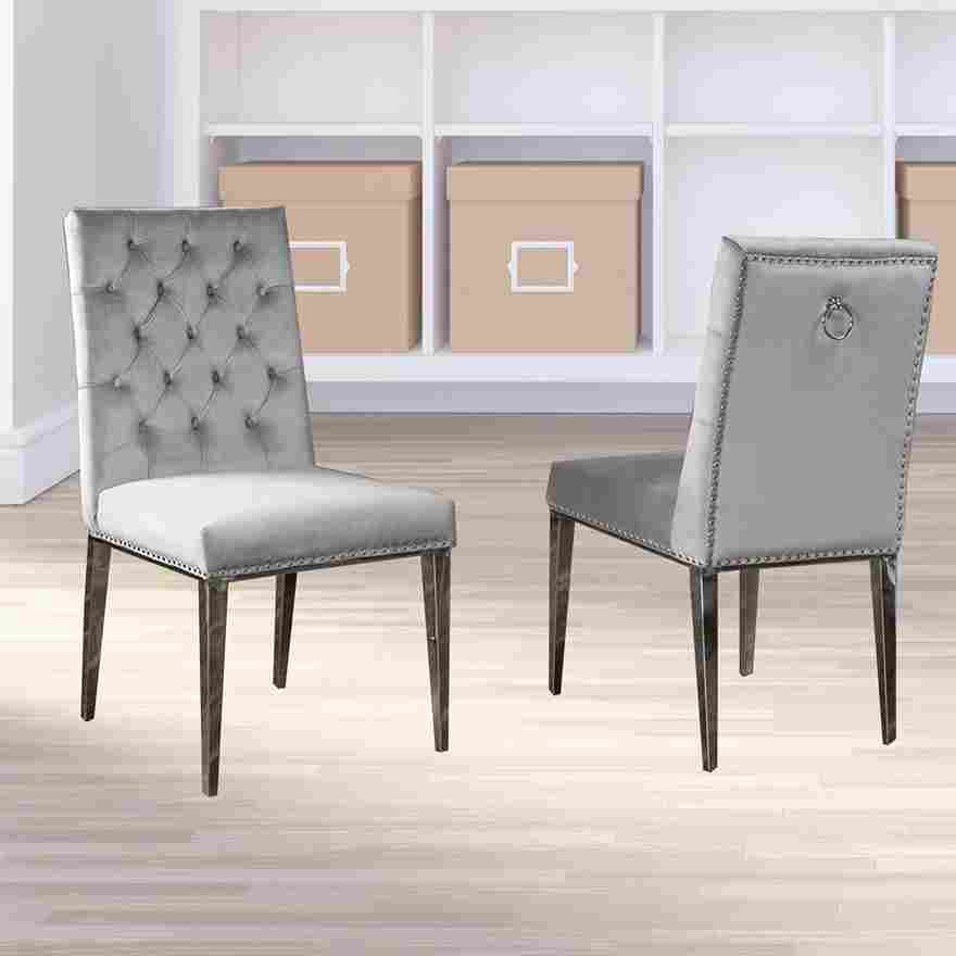 Modern Dining Chairs in Grey (Set of 2) Elegance Meets Comfort