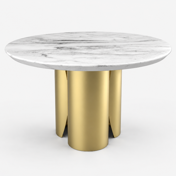 Hence Metal Base Gold Round Dining Table
