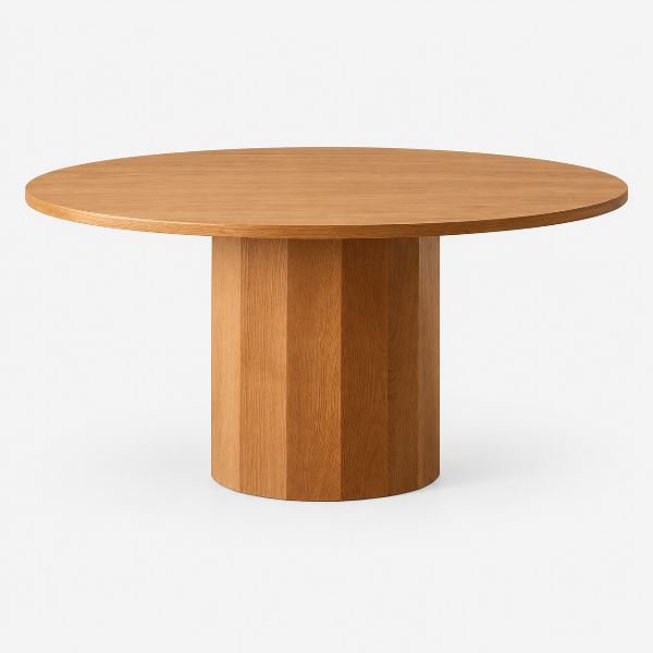 Willrow Wooden Oak Dining Table With Tapered Tabletop