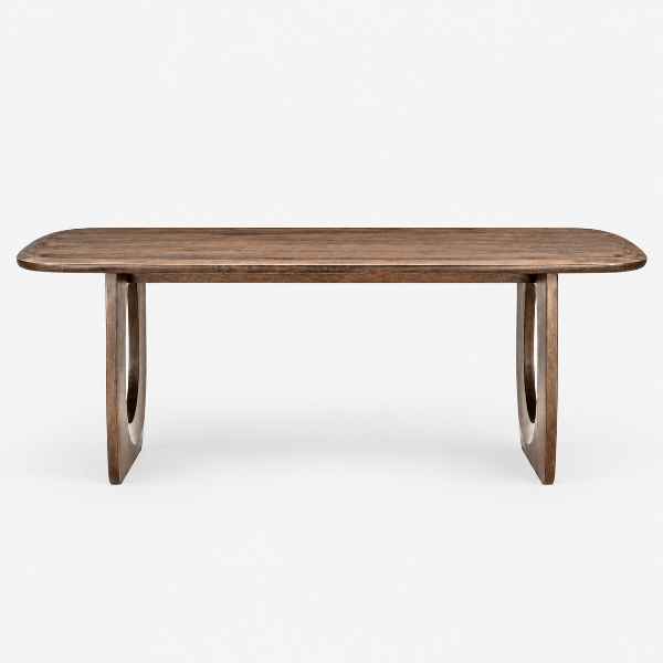 Tunno Solid Wooden Dark Walnut Dining Table