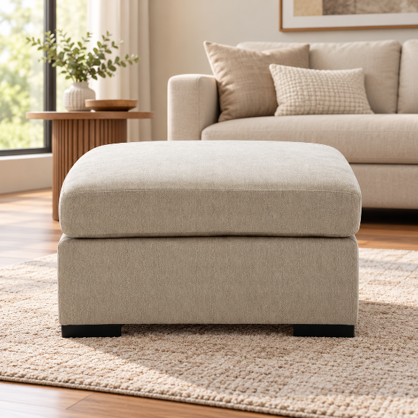PC6950608 Bridgepoint Oversized Accent Ottoman In Fabric Upholstery - Stone | Signature Design By Ashley