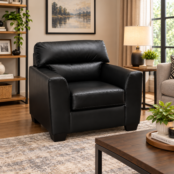 PC6980420 Glennbre Armchair In Leatherette Upholstery - Midnight | Signature Design By Ashley