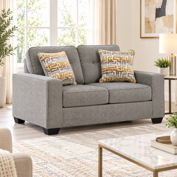 PC2920435 Larimer Loveseat In Fabric Upholstery - Iron | Signature Design By Ashley