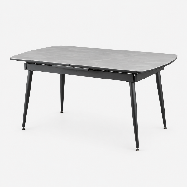 Suzi Metal Dark Grey Dining Table With Extension Leaf