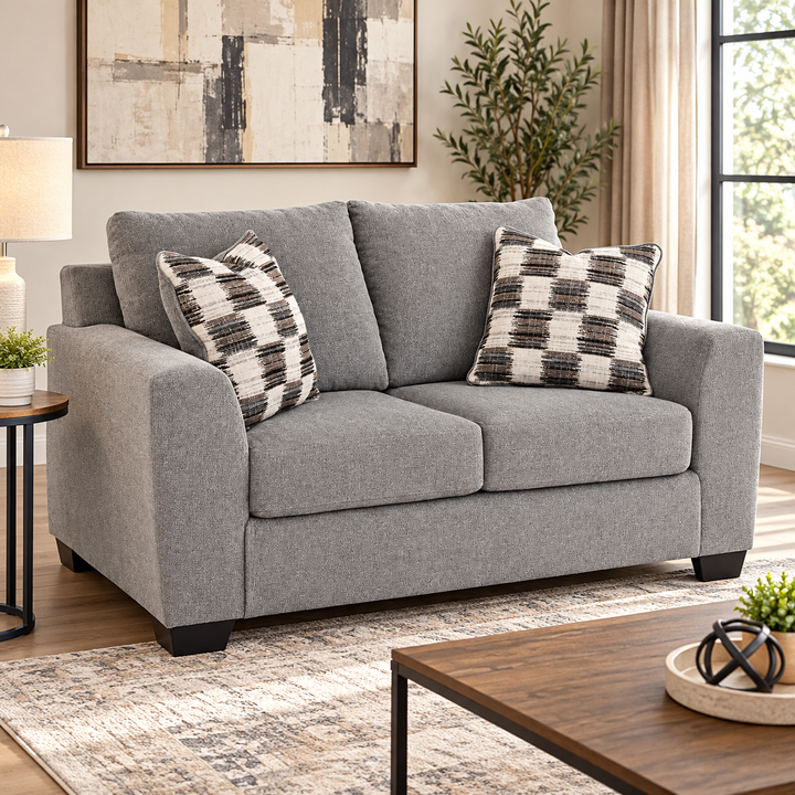 6310335 Loreo Loveseat In Fabric Upholstery - Flint | Benchcraft by Ashley
