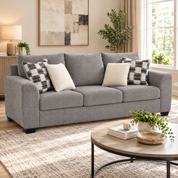 6310338 Loreo Stationary Sofa In Fabric Upholstery - Flint | Benchcraft by Ashley