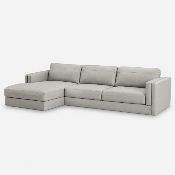 Amiata 2-Piece Leather Upholstered Sectional Sofa With Chaise - Glacier | Signature Design By Ashley