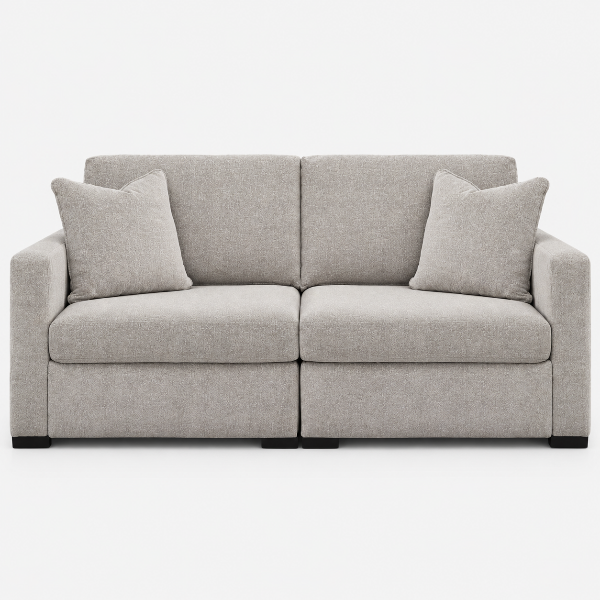 68605S1 Modmax Luxe 2-Piece Sectional Loveseat In Fabric Upholstery - Flint | Benchcraft By Ashley