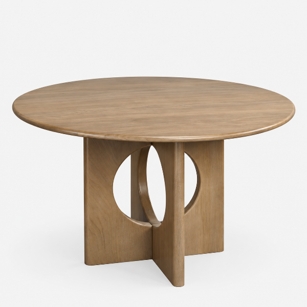 Suvent Solid Wooden Natural Oak Round Dining Table