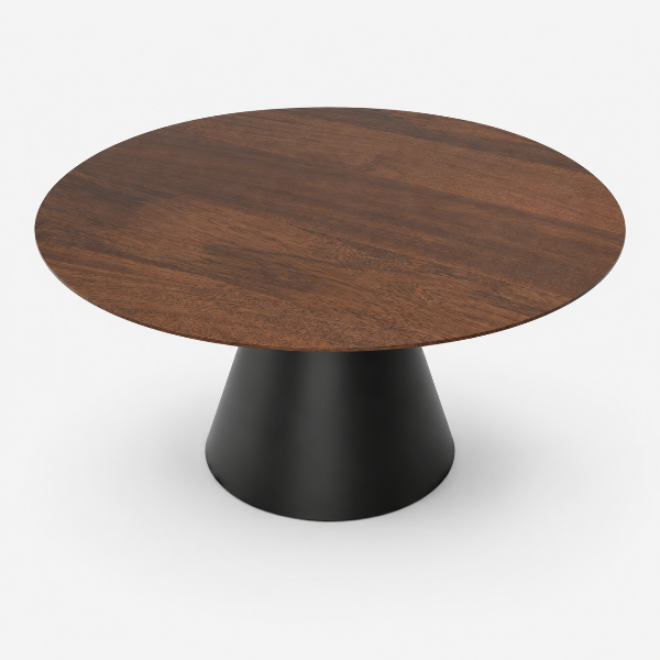 Clix Metal Espresso Round Dining Table With Tapered Tabletop