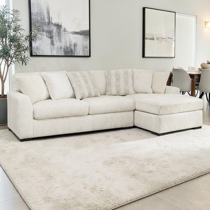 Chessington 2-Piece Sectional Sofa In Fabric Upholstery - Ivory | Signature Design By Ashley