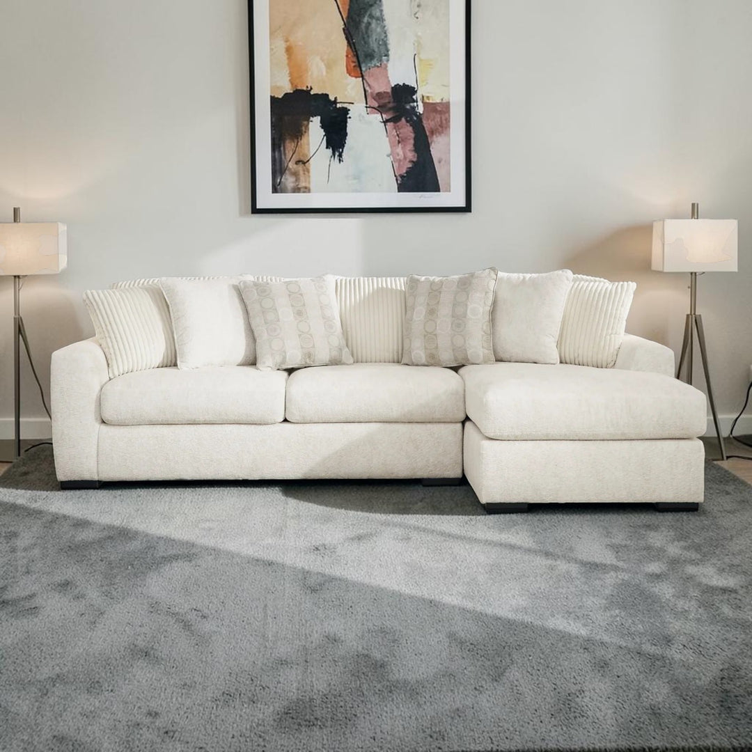 Chessington 2-Piece Sectional Sofa In Fabric Upholstery - Ivory | Signature Design By Ashley