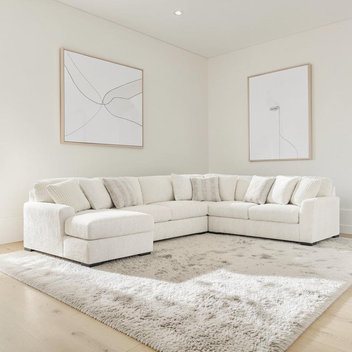 Chessington 4-Piece Sectional Sofa In Fabric Upholstery - Ivory | Signature Design By Ashley