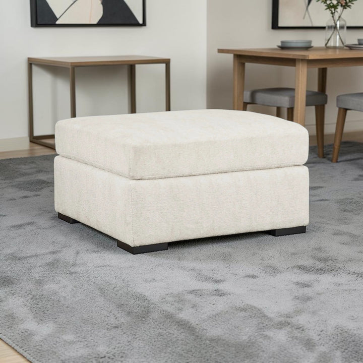 6190408 Chessington Oversized Accent Ottoman In Fabric Upholstery - Ivory | Signature Design By Ashley