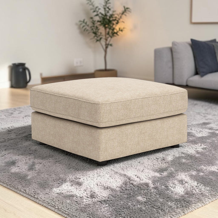 6140508 Seyler Oversized Accent Ottoman In Fabric Upholstery - Sand | Benchcraft By Ashley