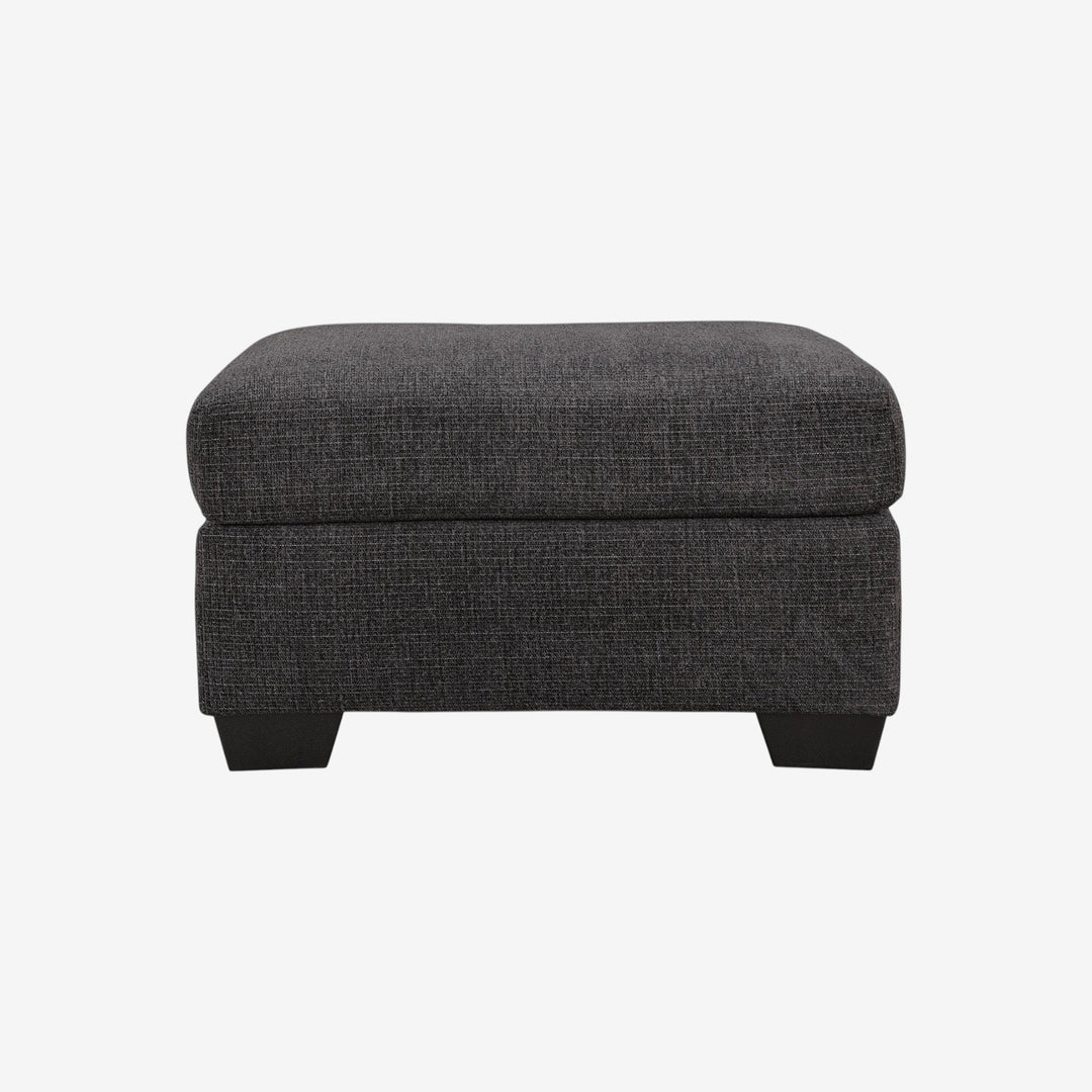 6310114 Loreo Accent Ottoman In Fabric Upholstery - Ebony | Benchcraft By Ashley