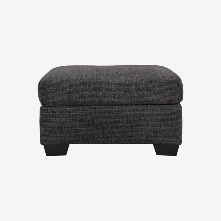 6310114 Loreo Accent Ottoman In Fabric Upholstery - Ebony | Benchcraft By Ashley