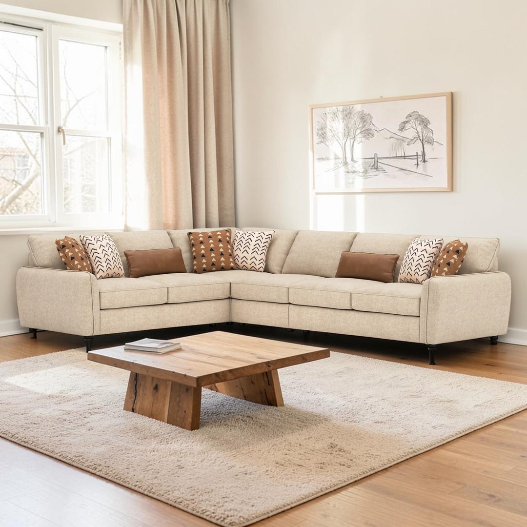 61405S2 Seyler 4-Piece Sectional Sofa In Fabric Upholstery - Sand | Benchcraft By Ashley