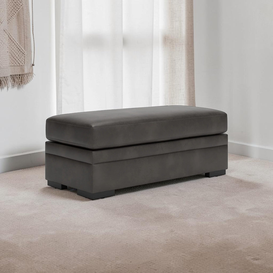 PC6161008 Lofton-Pike Oversized Accent Ottoman In Leather Upholstery - Shadow | Signature Design By Ashley