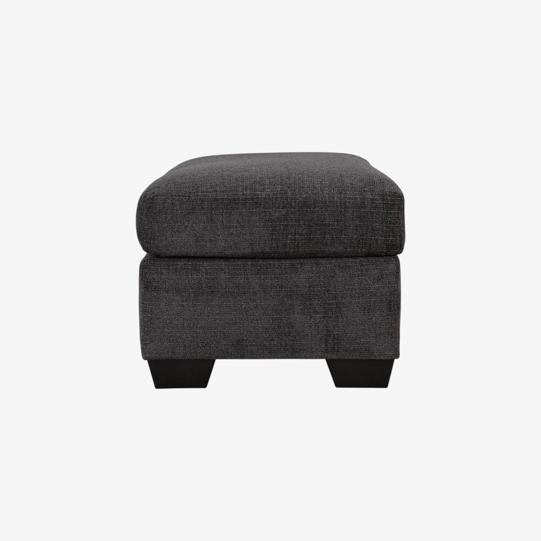 6310114 Loreo Accent Ottoman In Fabric Upholstery - Ebony | Benchcraft By Ashley