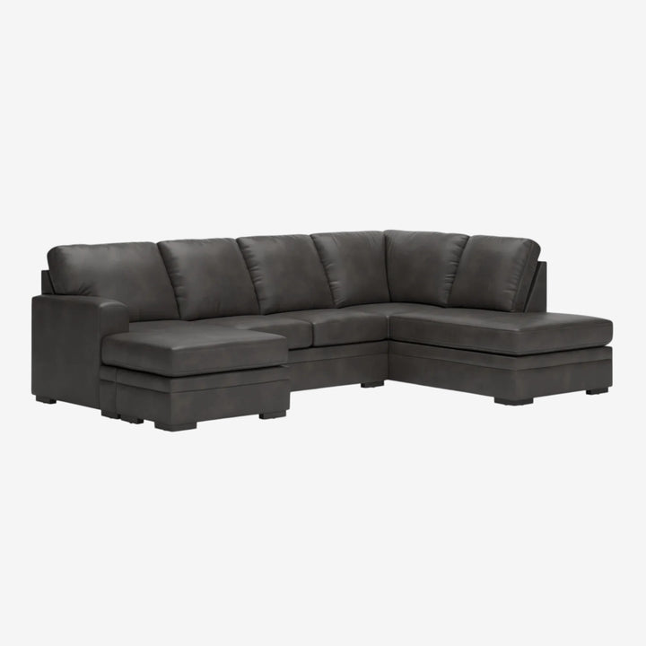 Lofton-Pike 2-Piece Sectional Sofa In Leather Upholstery - Shadow | Signature Design By Ashley