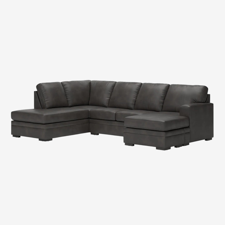 Lofton-Pike 2-Piece Sectional Sofa In Leather Upholstery - Shadow | Signature Design By Ashley