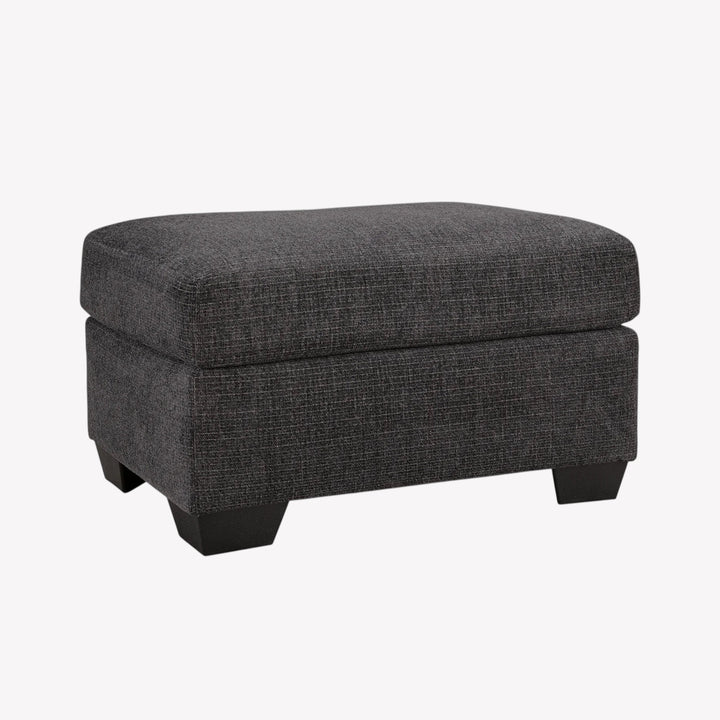 6310114 Loreo Accent Ottoman In Fabric Upholstery - Ebony | Benchcraft By Ashley