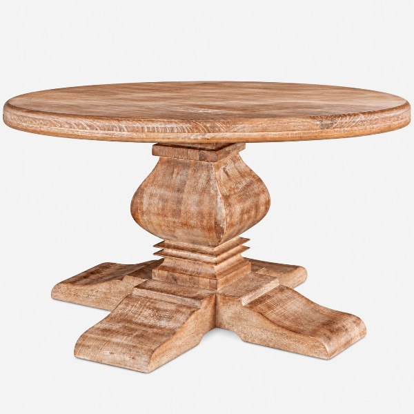 Blackham Solid Wooden Oak Dining Table With Pedestal Base