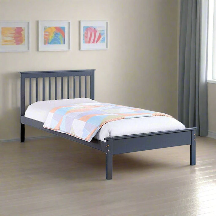 Madeline Classy Platform Bed Frame With Storage Drawers & Pull-Out Trundle - Grey