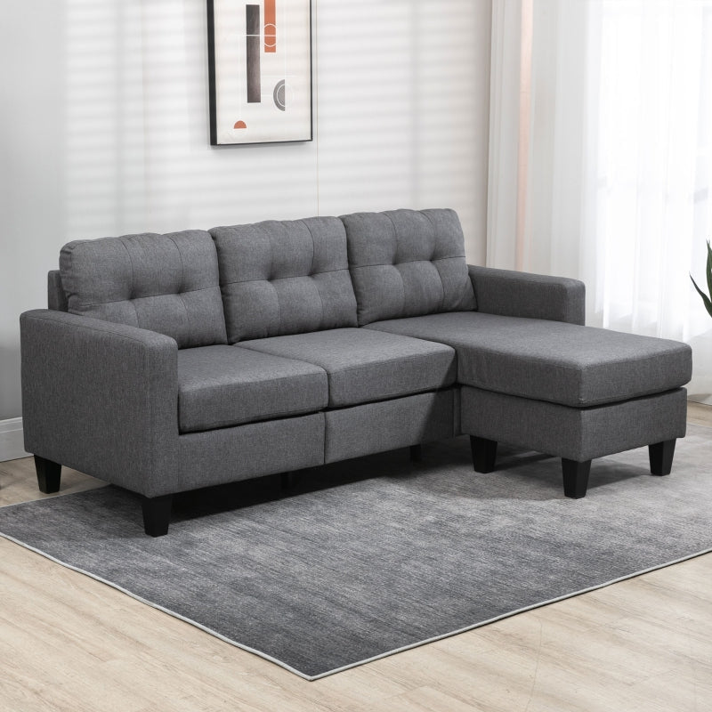 Mavrix Fabric Upholstered Sectional Sofa With Reversible Chaise - Grey