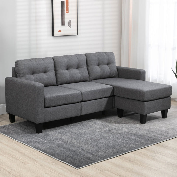 Mavrix Fabric Upholstered Sectional Sofa With Reversible Chaise - Grey