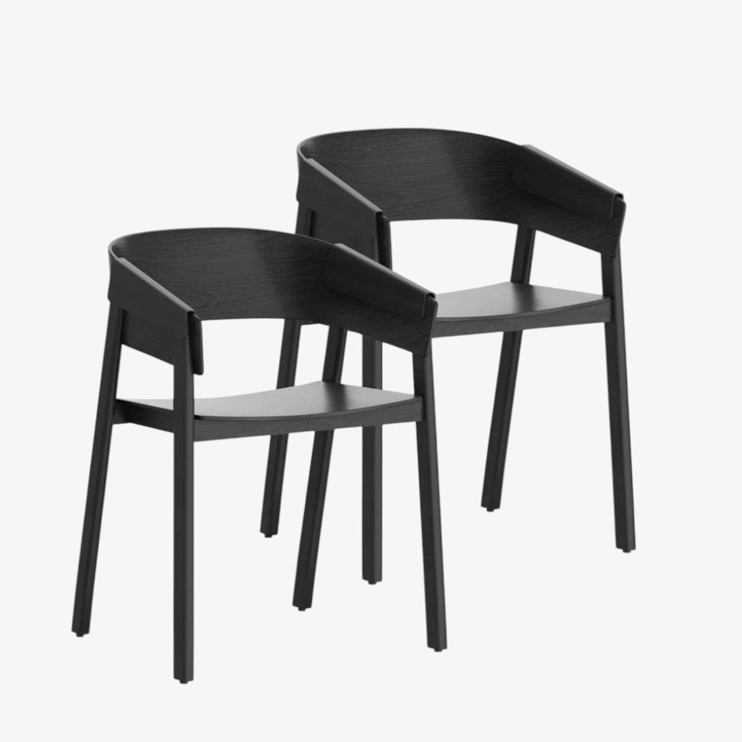 Mateo Black Dining Chairs (Set of 2) – Mid-Century Edge Meets Commercial Toughness