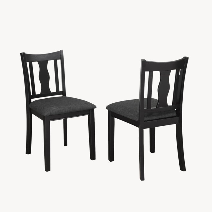 Lorin Wooden Dining Chair in Fabric Upholstery (Set of 2) - Dark Grey