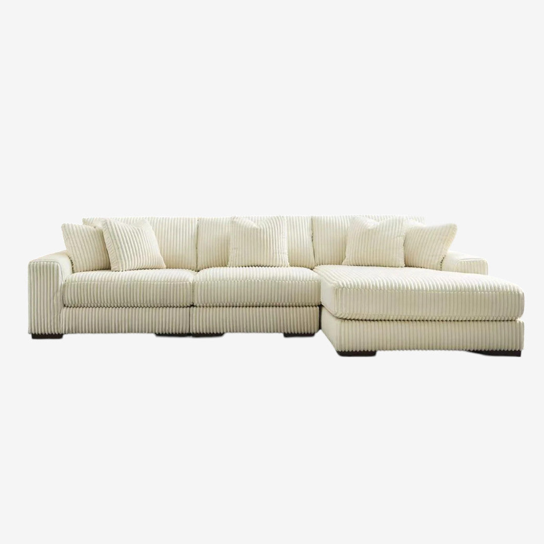 Drexon 3-Piece Sectional Sofa In Fabric Upholstery - Beige | Available In LHF/ RHF Configuration