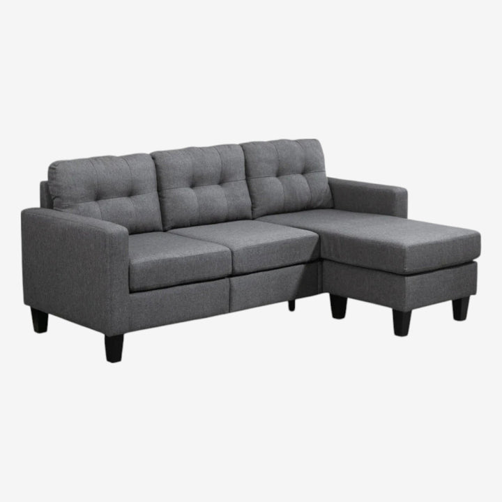 Mavrix Fabric Upholstered Sectional Sofa With Reversible Chaise - Grey