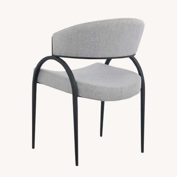 Havel Fabric Upholstered Dining Chair With Metal Frame (Set of 2) - Grey/ Black