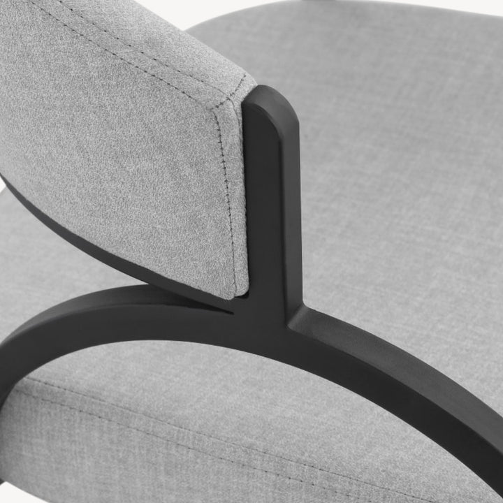 Havel Fabric Upholstered Dining Chair With Metal Frame (Set of 2) - Grey/ Black
