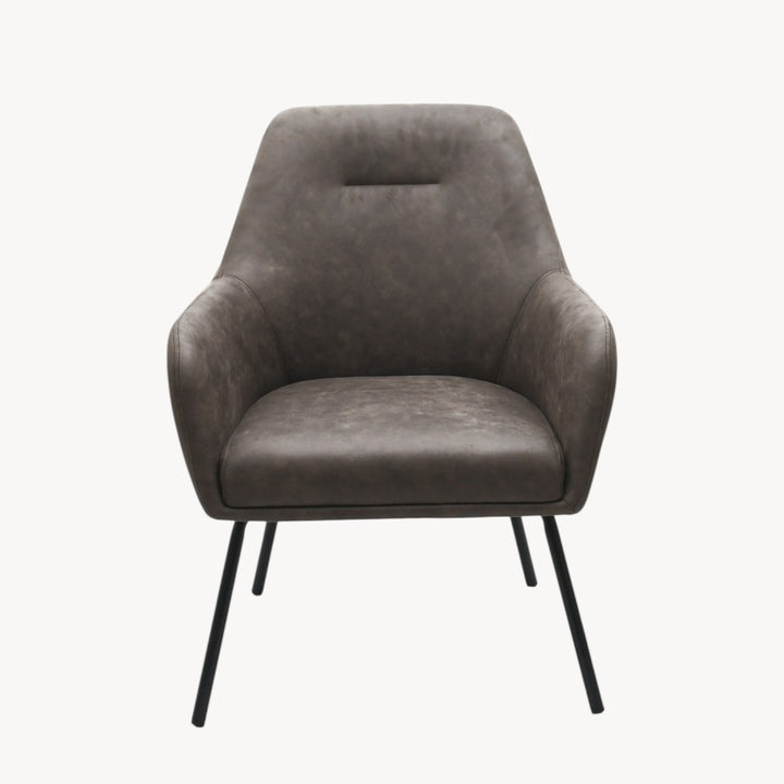 Lomax Fabric Upholstered Dining Chair With Metal Frame - Brown