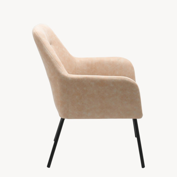 Lomax Fabric Upholstered Dining Chair With Metal Frame - Beige